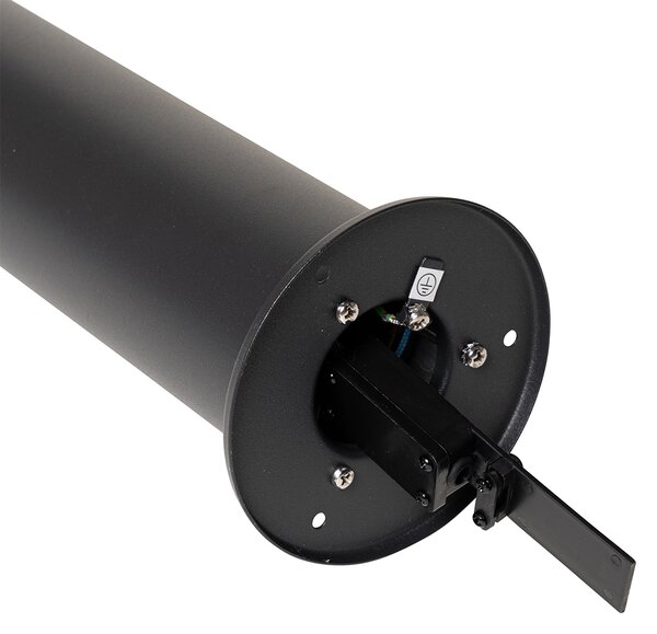 Lampă de podea pentru exterior neagră cu abajur fumuriu 50 cm - Odense