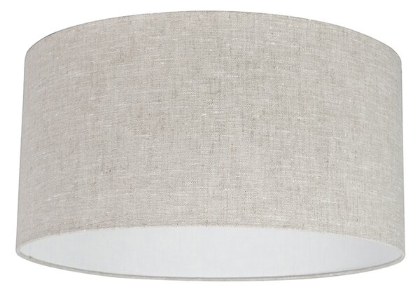 Lampă pendantă rustică albă cu abajur din bumbac gri deschis 50 cm - Combi