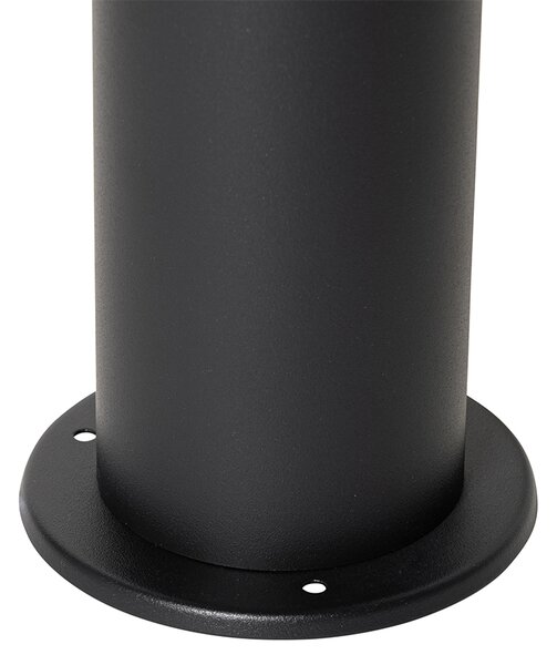 Lampă de podea pentru exterior neagră cu abajur fumuriu 50 cm - Odense