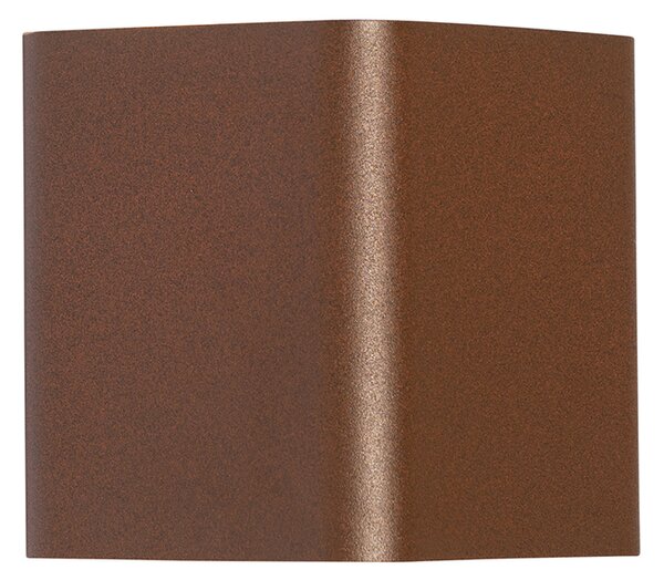 Lampa de perete moderna maro ruginiu cu LED IP54 pătrat - Evi