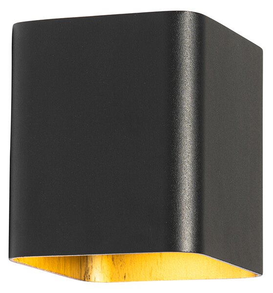 Aplică modernă neagră incluzând LED IP54 pătrat - Evi