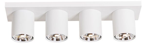 Plafonieră cu spoturi moderne albă cu 4 lumini - Tubo