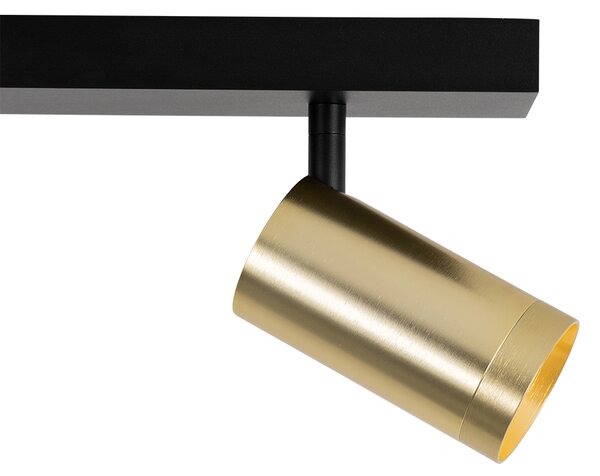 Spot de tavan negru cu auriu reglabil cu 2 lumini - Jeana Luxe