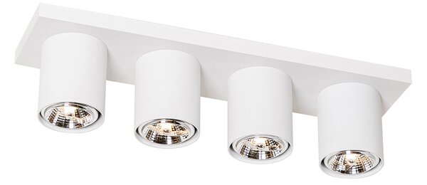 Plafonieră cu spoturi moderne albă cu 4 lumini - Tubo