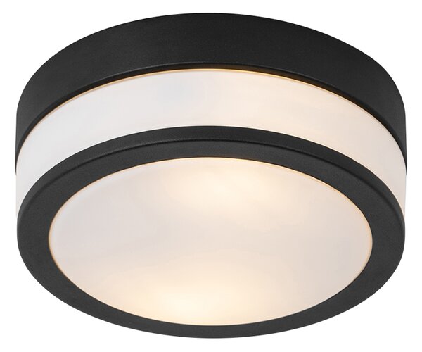 Plafonieră modernă de exterior neagră 23 cm IP44 - Flavi