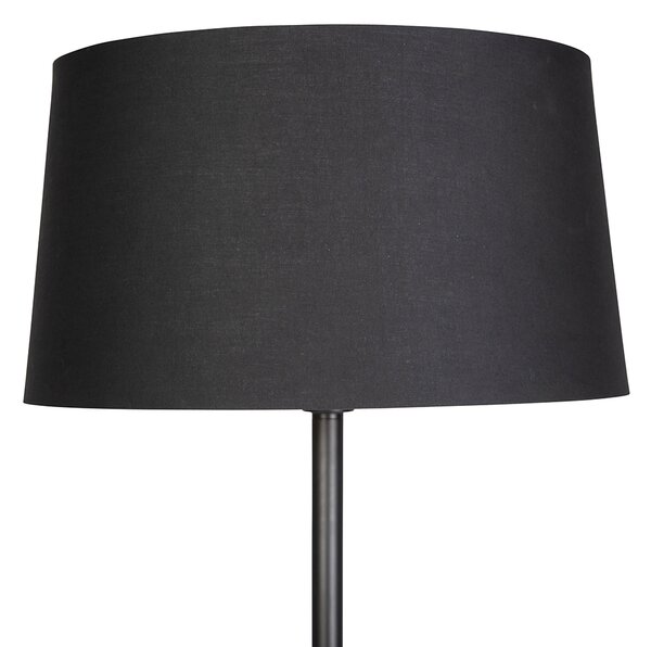 Lampă de podea inteligentă neagră cu abajur negru 45 cm inclusiv Wifi A60 - Simplo