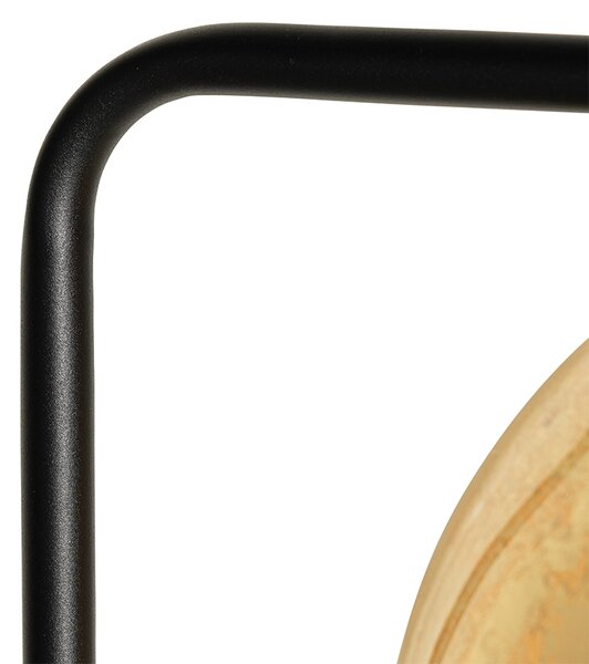 Lampa de podea de design neagra cu sticla aurie - Bert