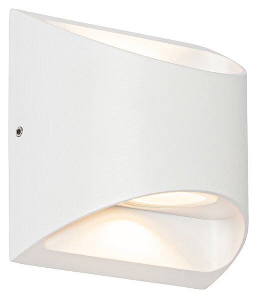 Lampă de perete exterioară modernă albă cu LED 2 lumini IP54 - Mal