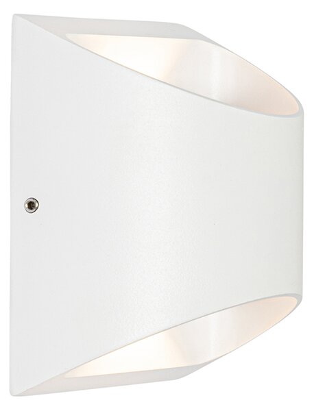 Lampă de perete exterioară modernă albă cu LED 2 lumini IP54 - Mal
