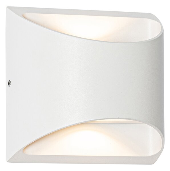 Lampă de perete exterioară modernă albă cu LED 2 lumini IP54 - Mal