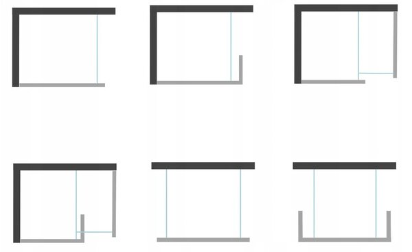 Paravan de duș Mexen Kioto WALK-IN 8mm, 30x200 cm, cadru negru, 800-030-000-00-70