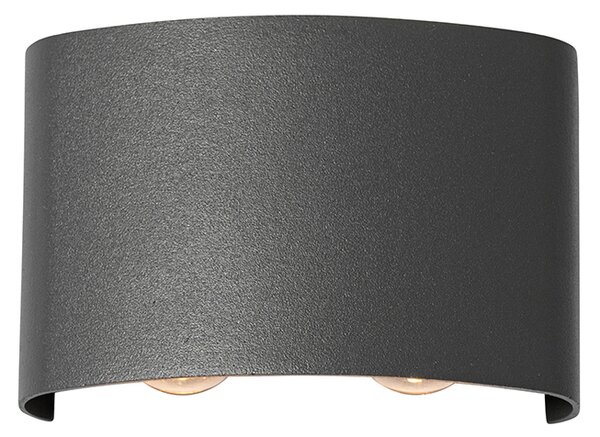 Lampă de perete exterioară gri închis cu LED 4 lumini IP54 - Silly