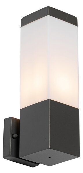 Lampă de perete exterioară modernă gri închis cu opal - Malios