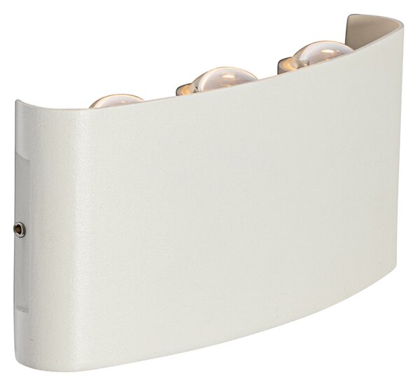 Aplică de perete exterioară albă cu LED 6 lumini IP54 - Silly