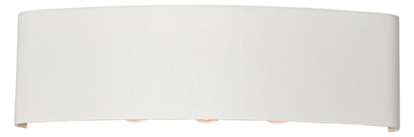 Aplică de perete exterioară albă inclusiv LED 10 lumini IP54 - Silly
