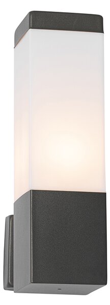Lampă de perete exterioară modernă gri închis cu opal - Malios