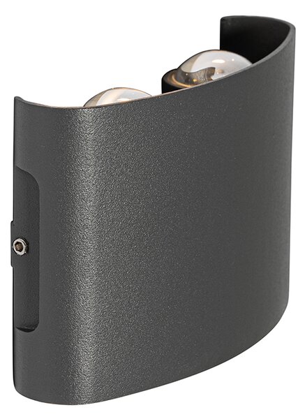 Lampă de perete exterioară gri închis cu LED 4 lumini IP54 - Silly