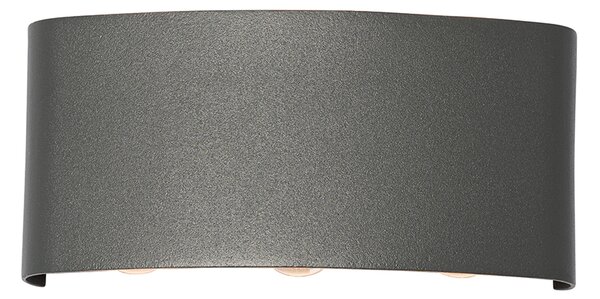 Lampă de perete exterioară gri închis cu LED 6 lumini IP54 - Silly