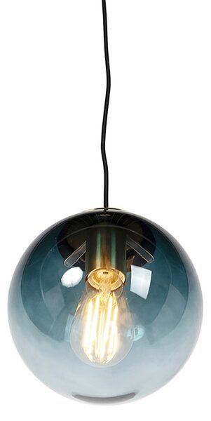 Lampă suspendată inteligentă alamă cu sticlă albastru ocean 20 cm incl. WiFi ST64 - Pallon
