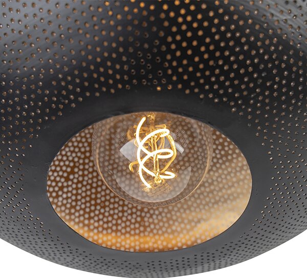 Plafoniera inteligentă neagră și aurie 40 cm inclusiv Wifi G95 - Radiance