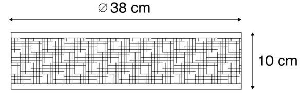 Plafoniera orientala din ratan 40 cm cu 3 lumini - Tromma