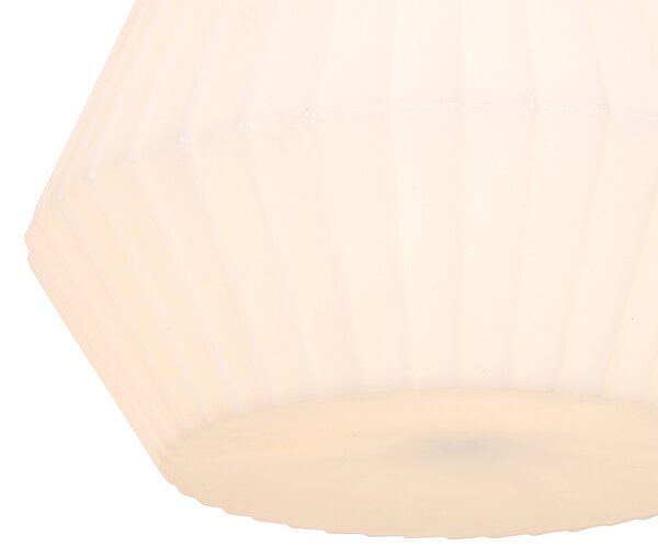 Lampă modernă suspendată pentru exterior neagră cu abajur alb 33 cm IP44 - Robbert