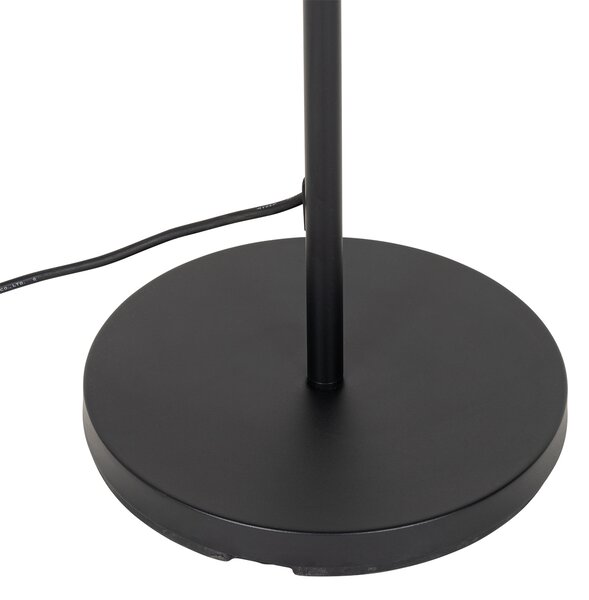 Lampă de podea rustică pentru exterior neagră cu bambus inclusiv LED - Kaiser
