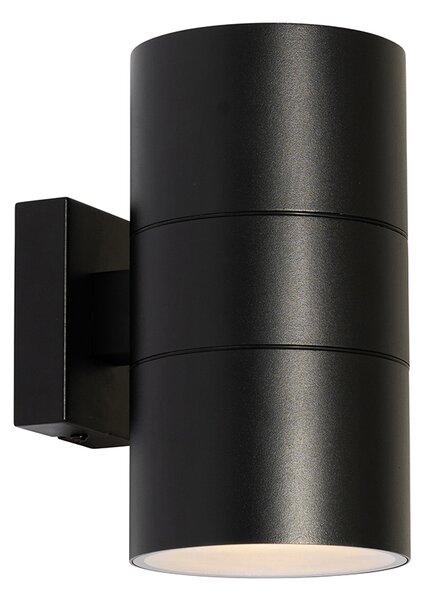 Aplică modernă de perete pentru exterior neagră cu 2 lumini AR111 IP44 - Duo