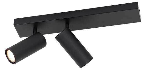 Plafonieră modernă cu spoturi negre reglabile cu 2 lumini - Renna