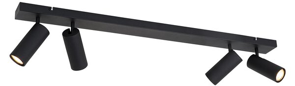 Plafonieră modernă cu spoturi negre reglabile cu 4 lumini - Renna