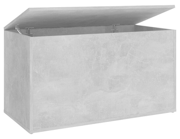 Cufăr de depozitare, gri beton, 84x42x46 cm, lemn compozit