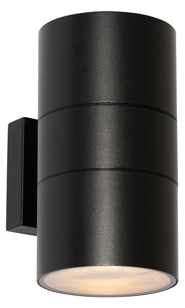 Aplică modernă de perete pentru exterior neagră cu 2 lumini AR111 IP44 - Duo