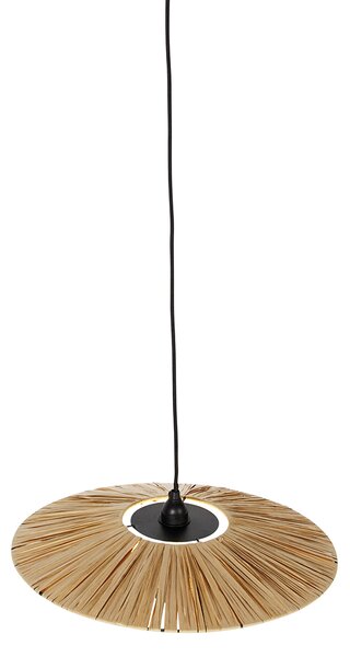 Lampă suspendată rustică neagră cu frânghie 45 cm - Leia