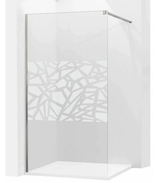 Mexen Kioto, paravan de dus tip WALK-IN 140x200 cm, sticla 8 mm cu model alb, 800-140-000-00-85