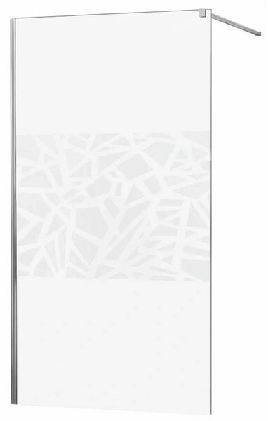 Mexen Kioto, paravan de dus tip WALK-IN 140x200 cm, sticla 8 mm cu model alb, 800-140-000-00-85