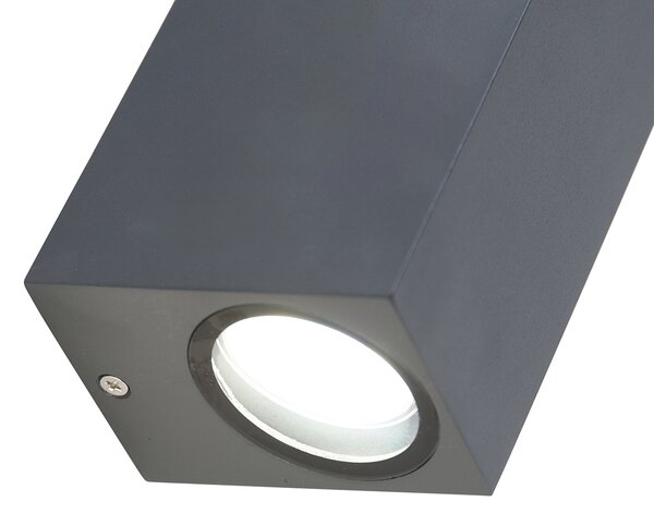 Lampă de perete inteligentă gri închis IP44 inclusiv 2 GU10 Wifi - Baleno