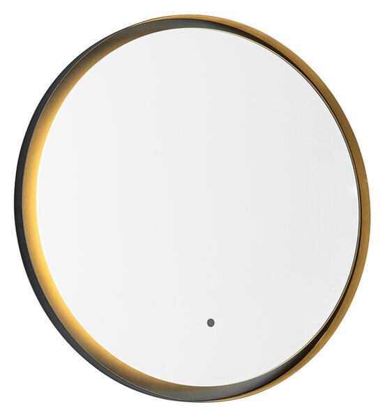 Oglinză modernă de baie neagră cu LED și dimmer tactil - Pim