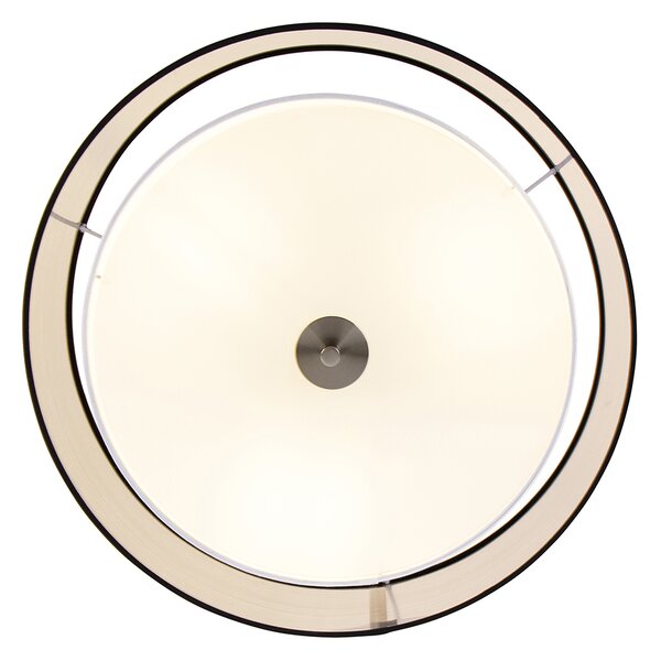 Plafoniera inteligentă neagră cu alb 50 cm incl. 3 Wifi A60 - Drum Duo