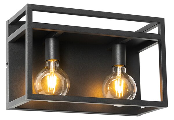 Lampă de perete inteligentă neagră cu raft incluzând 2 Wifi G95 - Cage Rack
