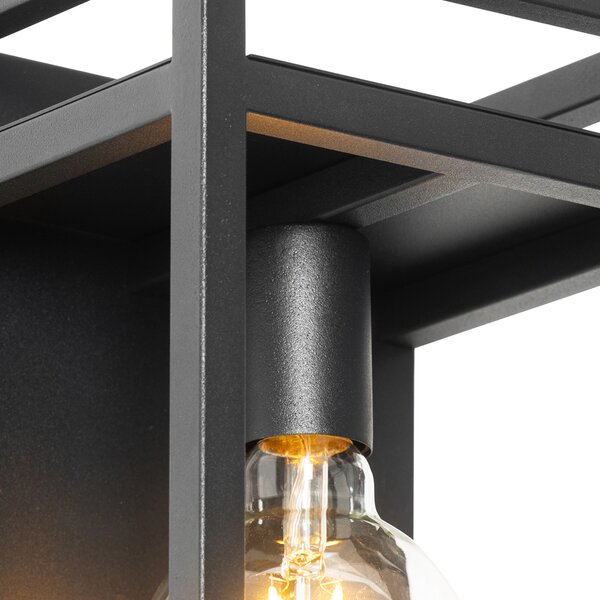 Lampă de perete inteligentă neagră cu raft, inclusiv Wi-Fi G95 - Cage Rack
