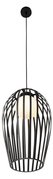 Lampă suspendată de design neagră cu opal - Angela