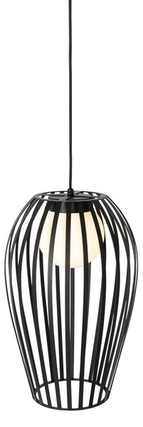 Lampă suspendată de design neagră cu opal - Angela