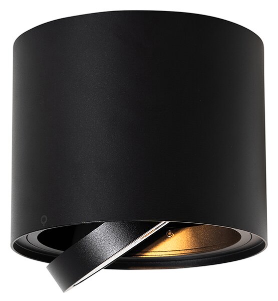 Set de 4 spoturi moderne negre de tavan pivotante și înclinabile AR111 - Rondoo Up