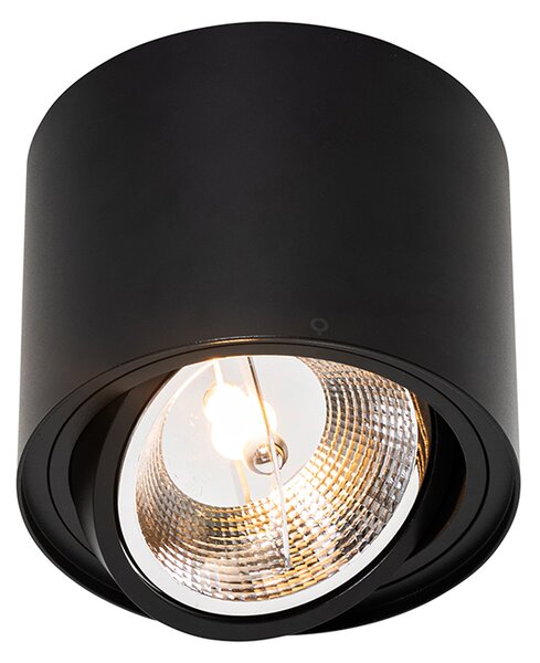 Set de 4 spoturi moderne negre de tavan pivotante și înclinabile AR111 - Rondoo Up