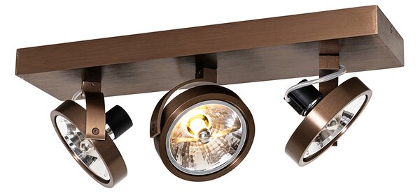 Spot de design bronz închis cu 3 lumini rotativ și înclinabil - Go