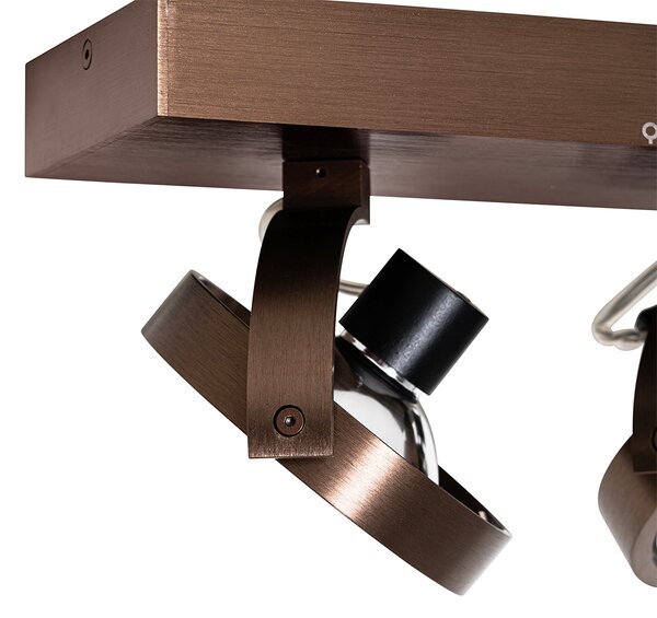 Spotlight de design bronz închis cu 2 lumini rotative și înclinabile - Go
