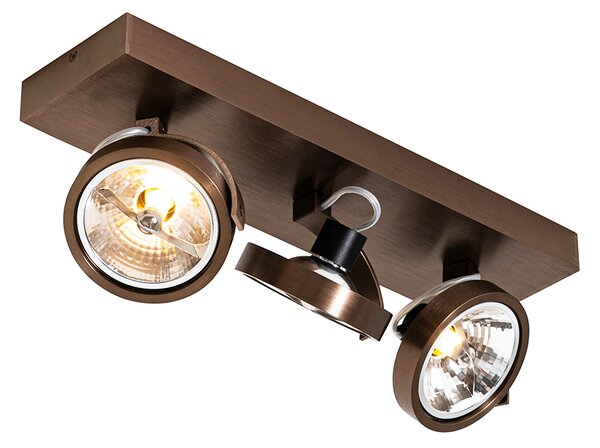 Spot de design bronz închis cu 3 lumini rotativ și înclinabil - Go