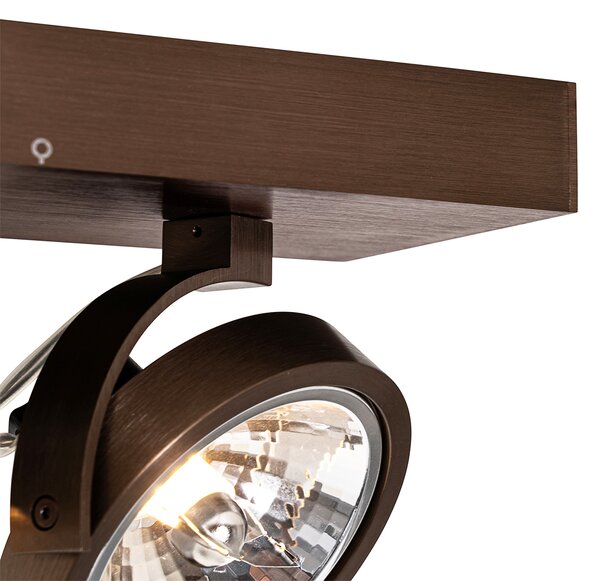 Spotlight de design bronz închis cu 2 lumini rotative și înclinabile - Go