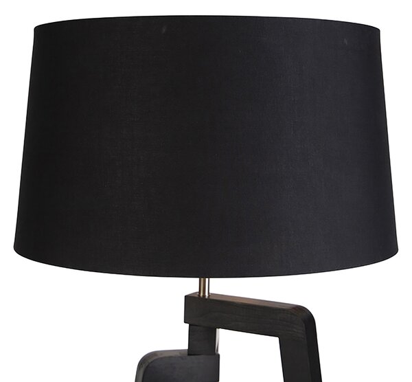 Lampă de podea inteligentă cu abajur negru cu auriu 50 cm inclusiv Wifi A60 - Puros