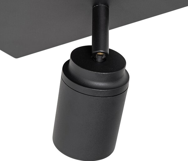 Spotlight inteligent pentru baie negru pătrat IP44 cu 3 GU10 Wifi - Ducha